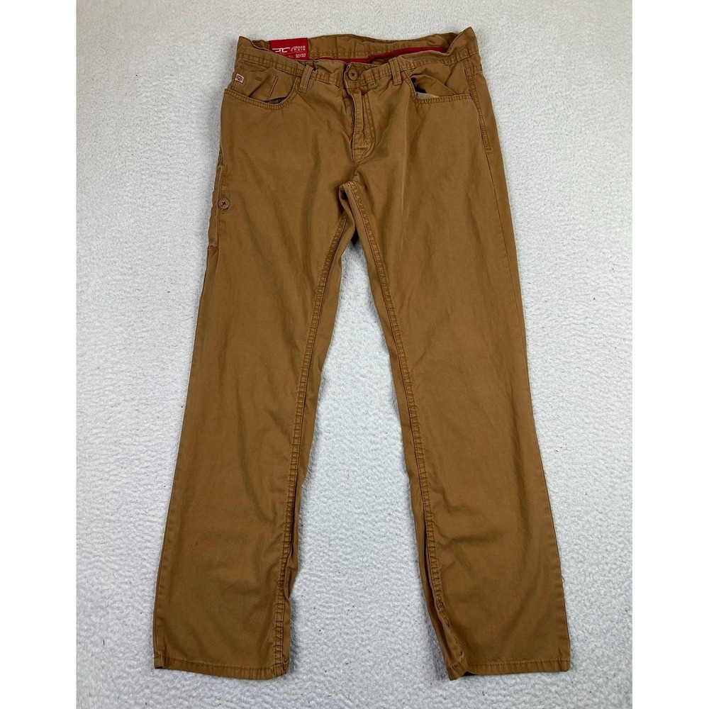 Jordan Craig Pants Mens 32x32 Brown Khaki Chino Straight Leg Cotton JE-2352